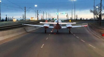 plane in road