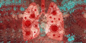 Coronavirus with world map and lungs