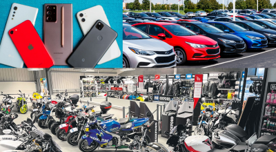 bike, mobile, cars